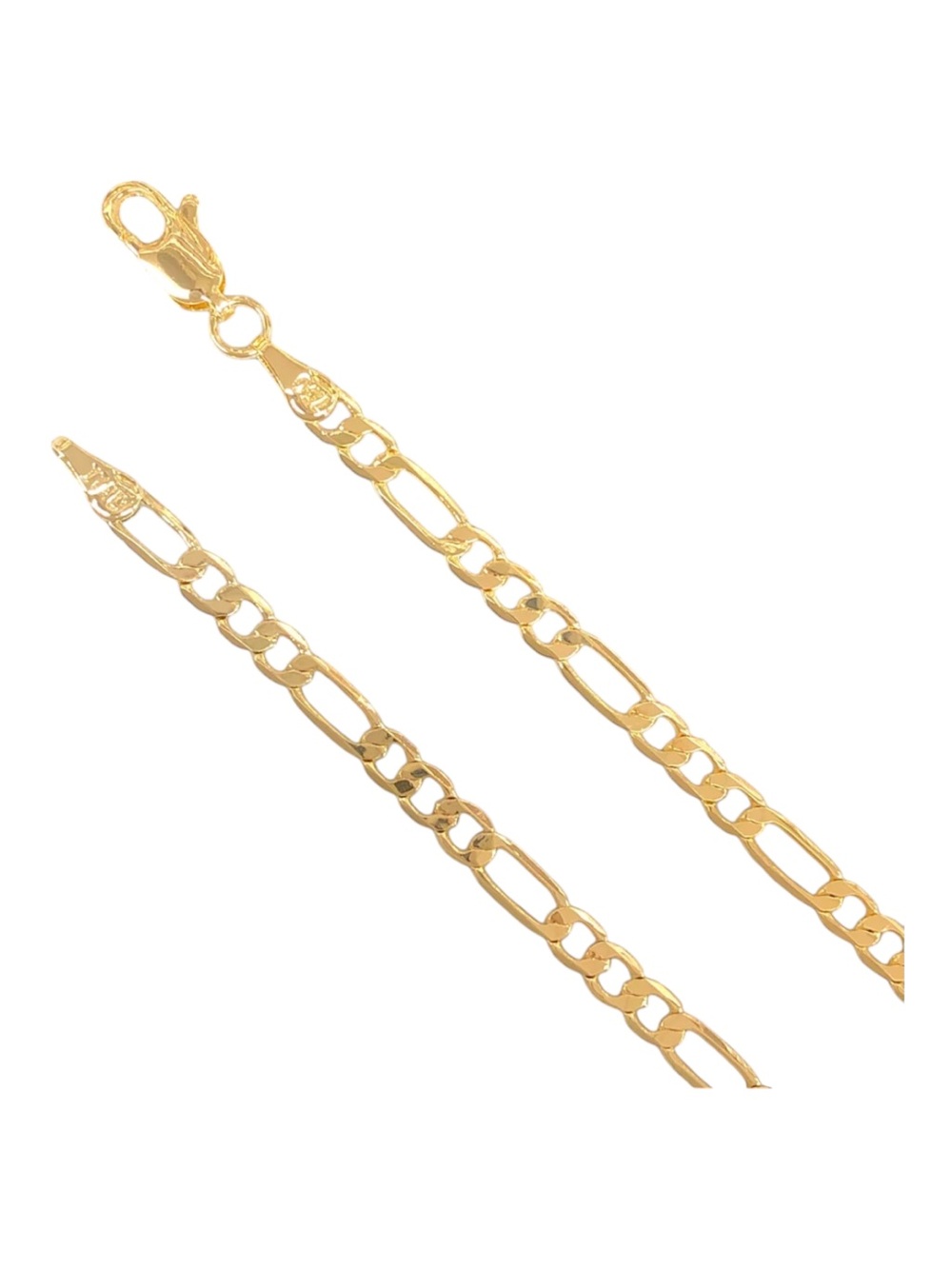 18k Gold Plated Figaro Chain : width 3.7 mm